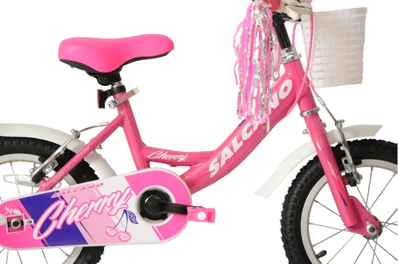 Salcano Cherry 14 Inch Wheel Kids Bike Pink and White-2